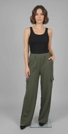 Boohoo khaki zielone spodnie cargo S 36 bojówki na gumce – utility trend