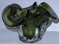 ZIELONA POPIELNICZKA W STYLU MURANO