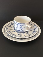 Trio Śniadaniowe Jager Eisenberg Blau Saks Vintage słomki