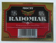 ETYKIETA PIWO JASNE PEŁNE RADOMIAK MOCNY BROWAR KONSTANCIN