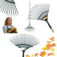 GRABIE WACHLARZOWE NARZĘDZIE OGRODOWE DO LIŚCI TRAWY SZEROKIE SOLIDNE