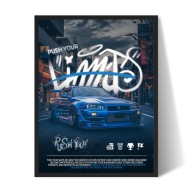 Plakat Nissan Skyline w ramce 30x40 cm obraz samochodu prezent