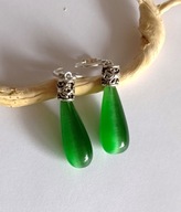 KOLCZYKI z KWARCEM KOCIE OKO