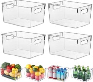 ZESTAW 4 SZT ORGANIZERY DO LODÓWKI DUŻE POJEMNIKI BPA FREE 30x20x15
