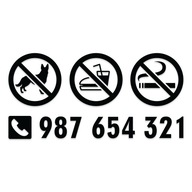 Naklejka Znaki zakazu z nr telefonu na taksówkę TAXI wodoodporna bez tła