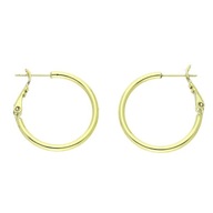 85619 Kolczyki stal chirurgiczna 316L pozłacane 14k koła 25/2 MM