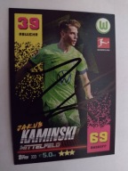 Karta topps match attax autograf Bundesliga Wolfsburg Jakub Kamiński