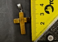 Krzyż – zawieszka z tygrysiego oka, kamień naturalny