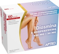 Apteo Diosmina z hesperydyną i ruszczykiem lekkie nogi, 60 kapsułek
