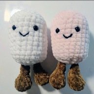 Maskotka pluszak marshmallow pianki handmade szydełko zestaw na walentynki