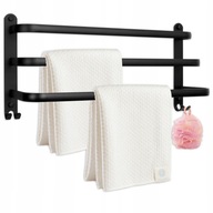 WIESZAK ŚCIENNY NA RĘCZNIKI ŁAZIENKOWY DRABINKA HACZYKI LOFT CZARNY 50 cm