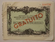 BILET WEJŚCIA DO MINISTERSTWA EDUKACJI - REPUBLICA ITALIANA - WŁOCHY