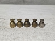 Odważniki mosiężne handlowe - zestaw 5 x 2dkg