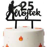 topper na tort dekoracja urodziny personalizacja imię wiek STRAŻAK kolory