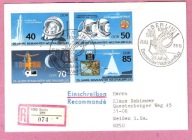 DDR 1986, FDC czwórka, R-ka list polec., astronomia kosmos, Mi FDC 40€