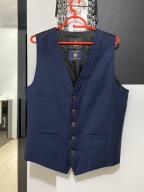 N Kamizelka Riccovero granat melanż 2 kieszenie butonierka 100 wełna M