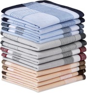 ZESTAW CHUSTKI DO NOSA ELEGANCKIE MĘSKIE BAWEŁNA POSZETKA 40x40cm 12 SZTUK