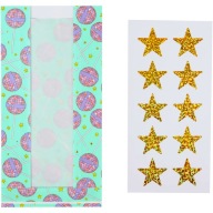 TOREBKI PAPIEROWE NA CUKIERKI SŁODYCZE NAKLEJKI 10 SZT