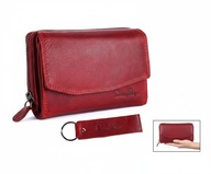 Portfel Damski Chunkyrayan Skórzany XXL RFID Vintage Czerwony