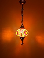 pojedyncza turecka lampa wisząca z mozaiki
