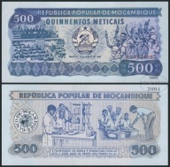 BNB - MOZAMBIK 500 Meticais 1983 AC 0005705 # NISKI NUMER # P131a # UNC