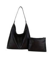 Torebka nowa czarna worek tote na ramię torba shopper + kosmetyczka