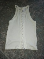 New Look wiązana koszulka top prążek M