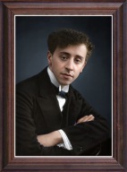 Obraz Artur Rubinstein portret z podpisem w drewnianej ramie ze szkłem