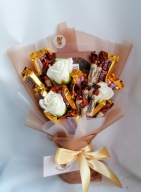 Bukiet słodyczy brązowy Riter Sport Prince Polo mini złote prezent dziadków