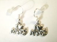 Kolczyki ręcznie wykonane I love my cat kot