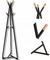 WIESZAK PODŁOGOWY STOJĄCY NA KURTKI UBRANIA STOJAK METALOWY CZARNY LOFT 180