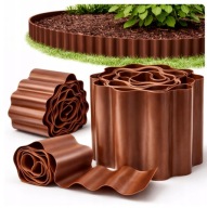 Obrzeże trawnikowe ogrodowe Brązowe faliste 25cm x 9m MOCNE palisada