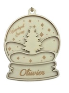 Drewniana Bombka z imieniem 3D na choinkę Bombka z grawerem personalizowana