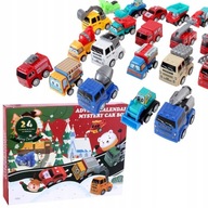 KALENDARZ ADWENTOWY DLA DZIECI NA BOŻE NARODZENIE 24 SAMOCHODY AUTKA ZESTAW