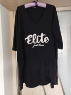 SUKIENKA MINI-TUNIKA CZARNA Z NADRUKIEM NA PRZODZIE R.50