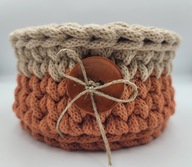 Mały koszyk kosz ze sznurka bawełnianego handmade