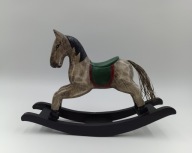 Konik Koń na biegunach - rzeźba z drewna - duży 30cm, bardzo ładny