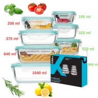 SZKLANE POJEMNIKI 8 SZT. NA ŻYWNOŚĆ LUNCHBOX PUDEŁKO OSZCZĘDŹ CZAS