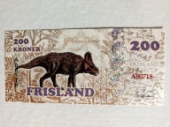 WYSPA FRISLAND - 200 koron ND, UNC, protoceratops !!!