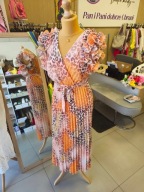 Sukienka panterka pomarańcz M/L Italy !!!