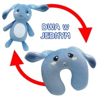 Króliczek 2 w 1 Poduszka podróżna 2w1 rogal pod kark do samolotu samochodu