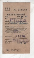 Bilet PKP, Pigża do Toruń, 1946r., -20