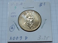 1 dolar 2009 Wiliam Harrison, mennica Denver, holder, seria prezydenci
