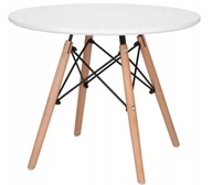 STOLIK OKRĄGŁY LUGANO| 70 cm biały skandynawski loft