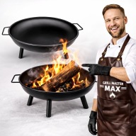 PALENISKO OGRODOWE 60 CM MISA DUŻE STALOWE OGNISKO GRILL CZARNE 2,8KG MOCNE