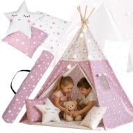 TIPI NAMIOT DOMEK DLA DZIECI DZIEWCZYNKI LAMPKI PODUSZKI TEEPEE WIGWAM