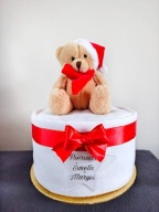 Tort z pampersów personalizowany z imieniem, od Mikołaja na Święta, wigilia