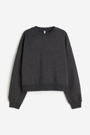H & M bluza dresowa szara melanżowa grafitowa oversize boyfriend pudełkowa