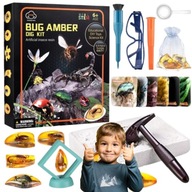 WYKOPALISKA SKAMIELINY OWADÓW BURSZTYNÓW ZESTAW ARCHEOLOGICZNY BURSZTYN