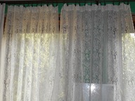 KID- UROCZE KORONKOWE FIRANKI RÓŻANY WZÓR ECRU KOMPLET szer. 300 wys. 150